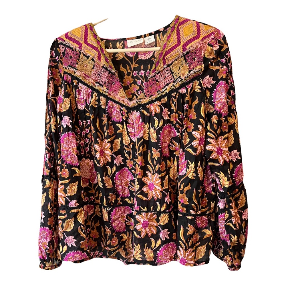 Rachel Zoe Embroidered Top sz Small
